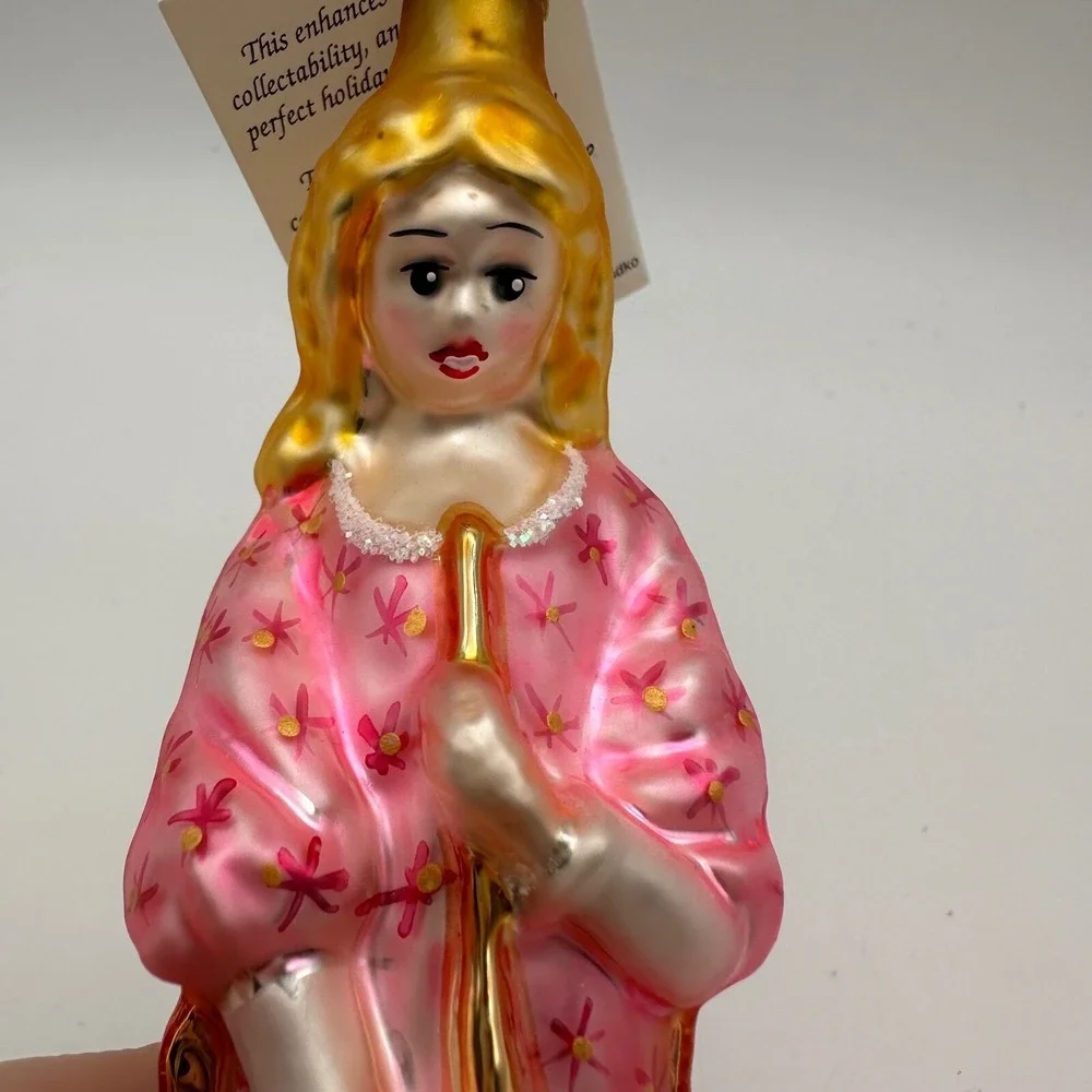 Christopher Radko HEAVENLY TRIUMPH 1996 Christmas Ornament, Angel, Horn, Pink‎
